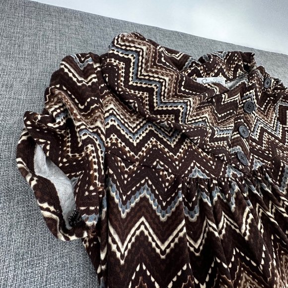 Speechless Sweater Dress Small Brown Cowl Neck Short Sleeve 2 Pockets‎ - Picture 6 of 16